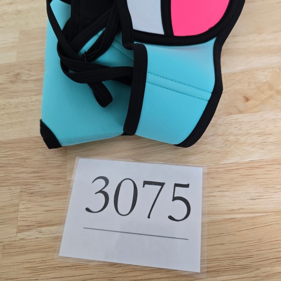 NWT TRIANGL Swimwear Neoprene Bikini Set Turquoise Pink White Black Womens XL - Picture 7 of 8